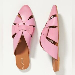 Pilcro Twisted Leather Slide/ Mule Size 38/ US 8 in Pink